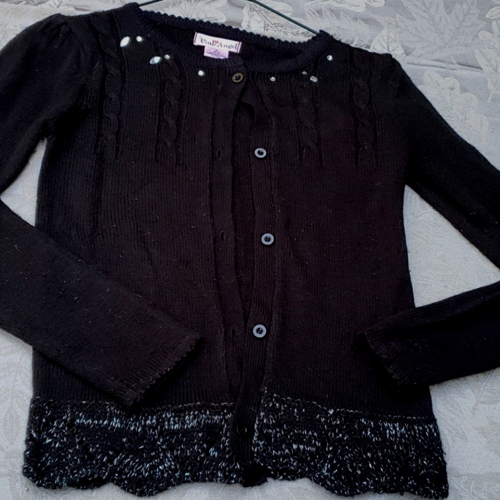 ❤5for25 Pink angel black cardigan